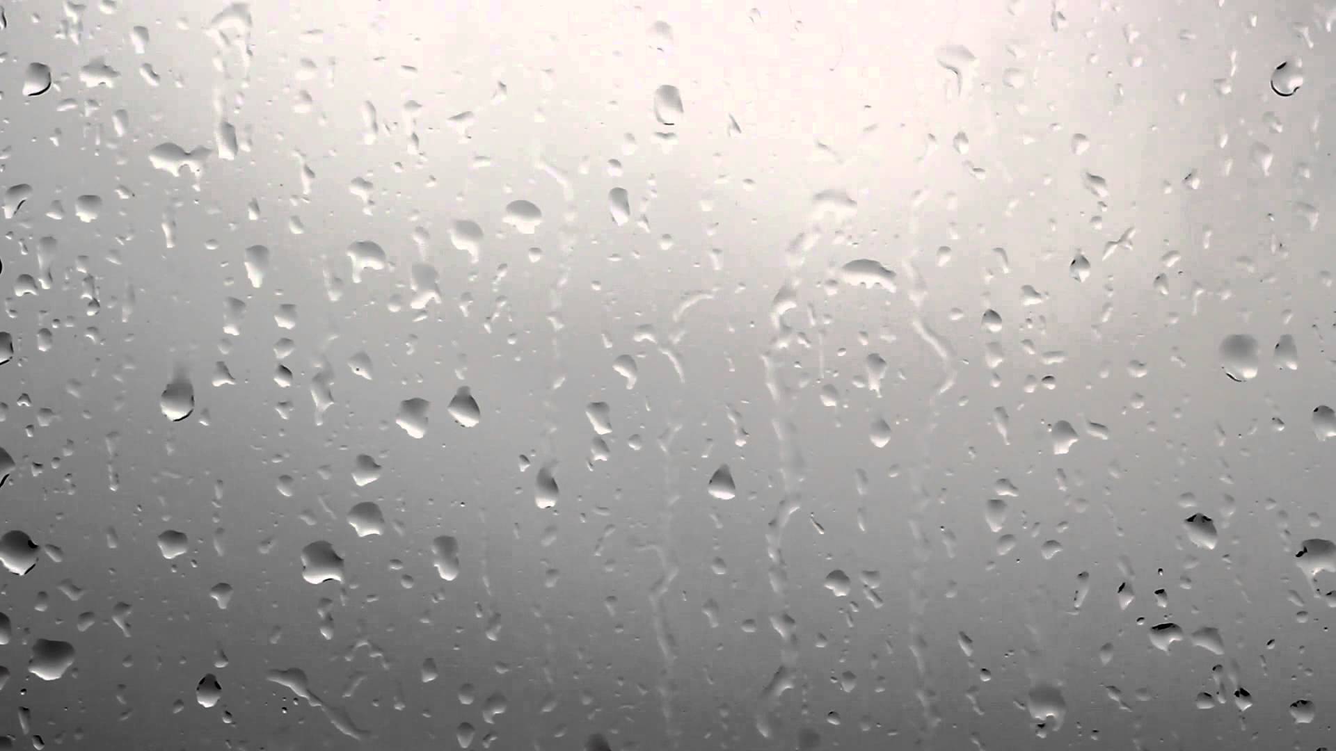 Rainy Window Raindrops On Dark Clouds Background