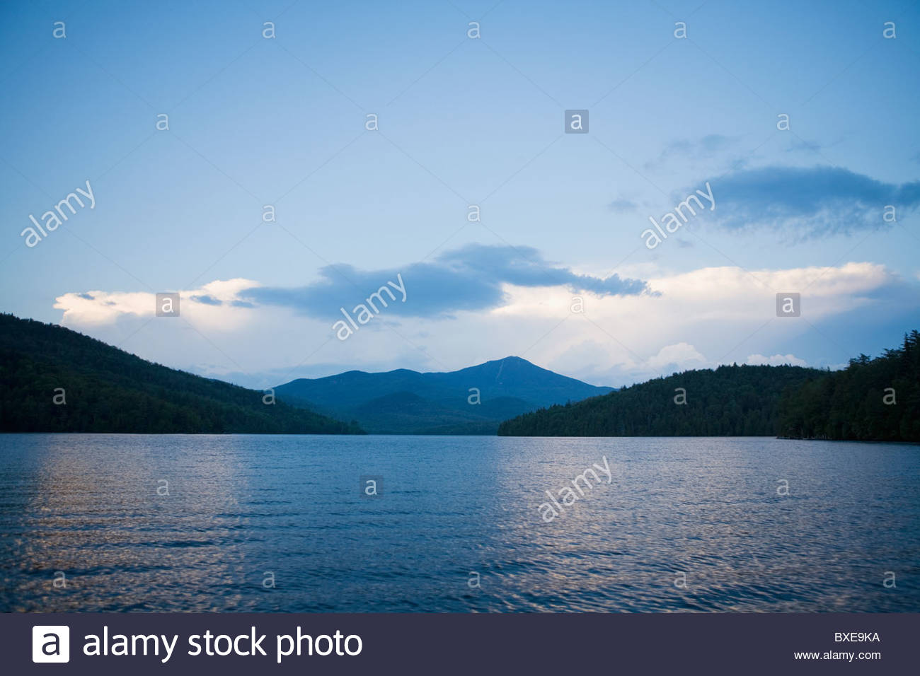 Lake Placid With Whiteface Mountain In Background Stock Photo