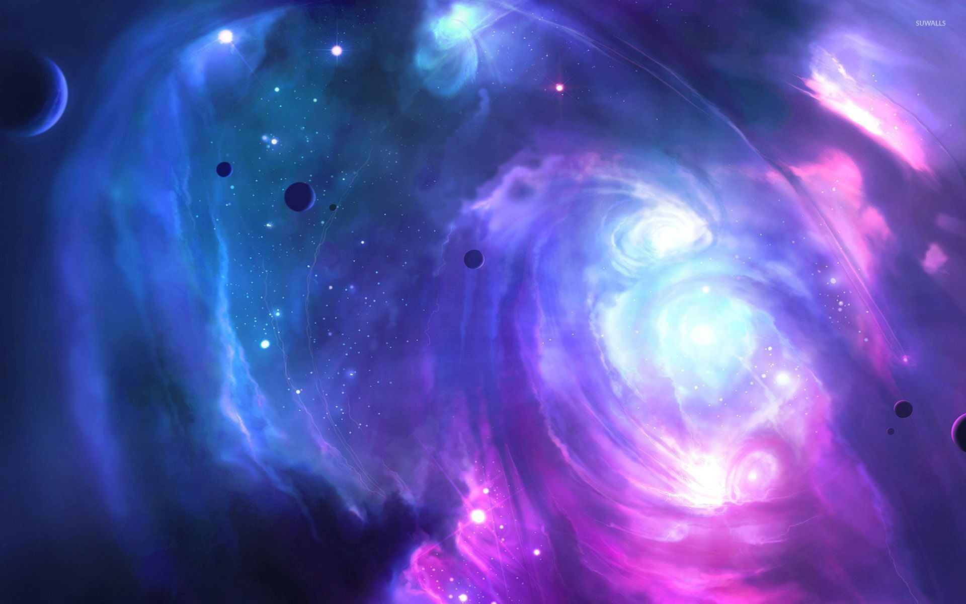 Pink And Blue Galaxy Wallpaper Space