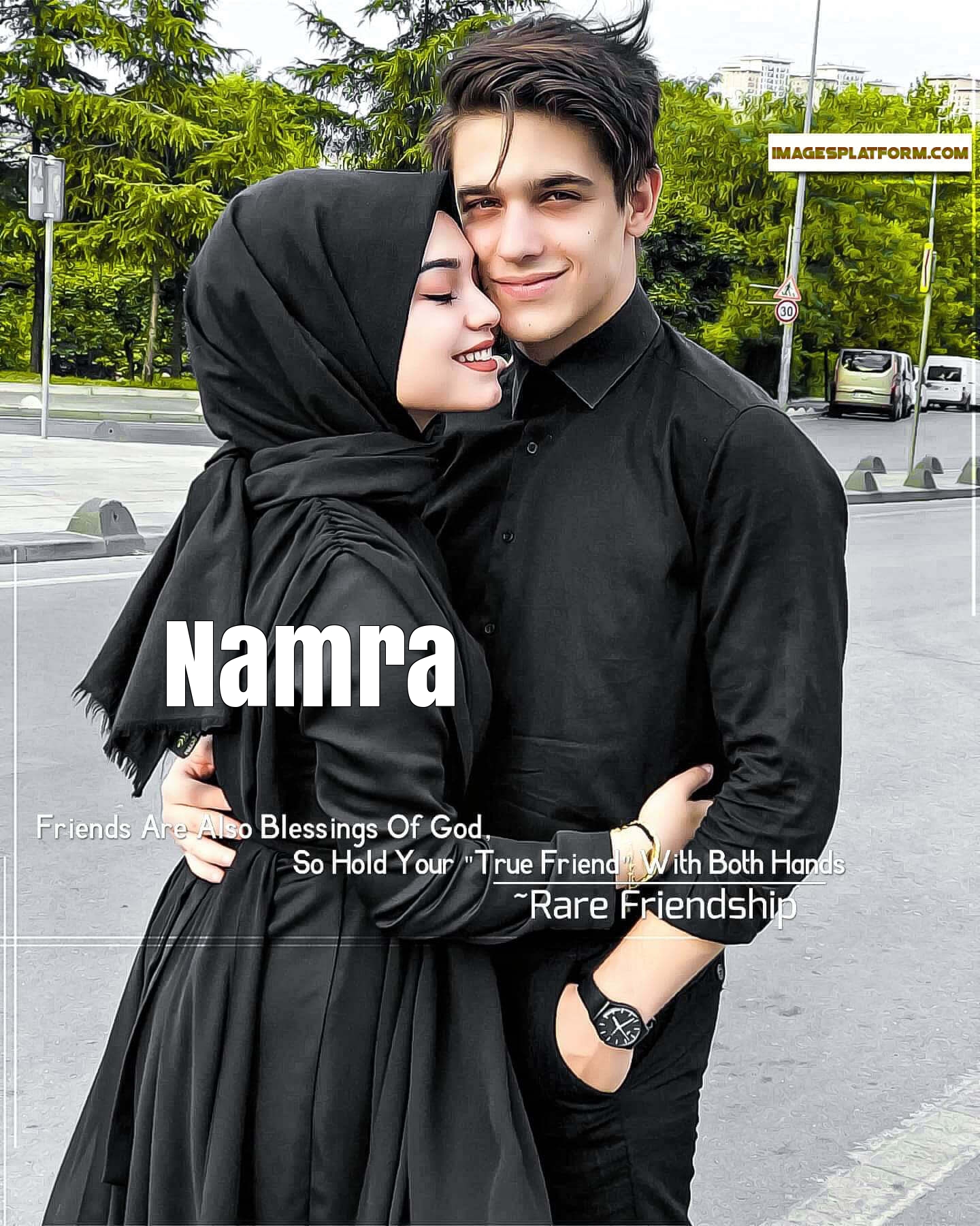 Muslim Couple Dp With Name Namra