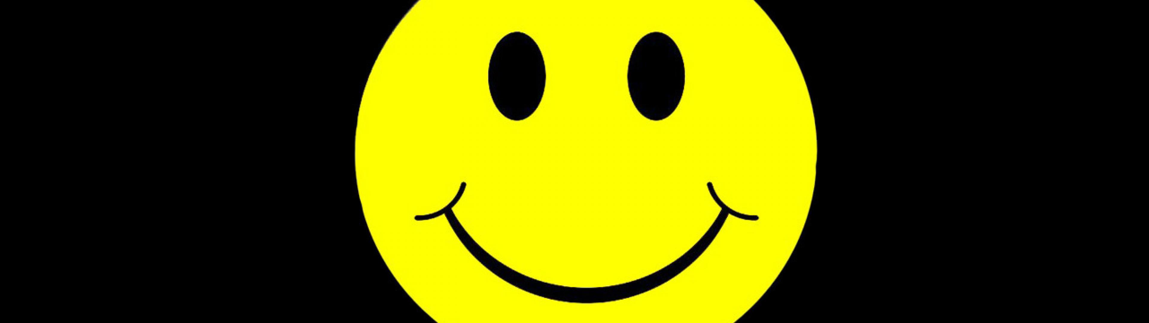 happy smiley face faces black background acid house Ultra or Dual High 3840x1080