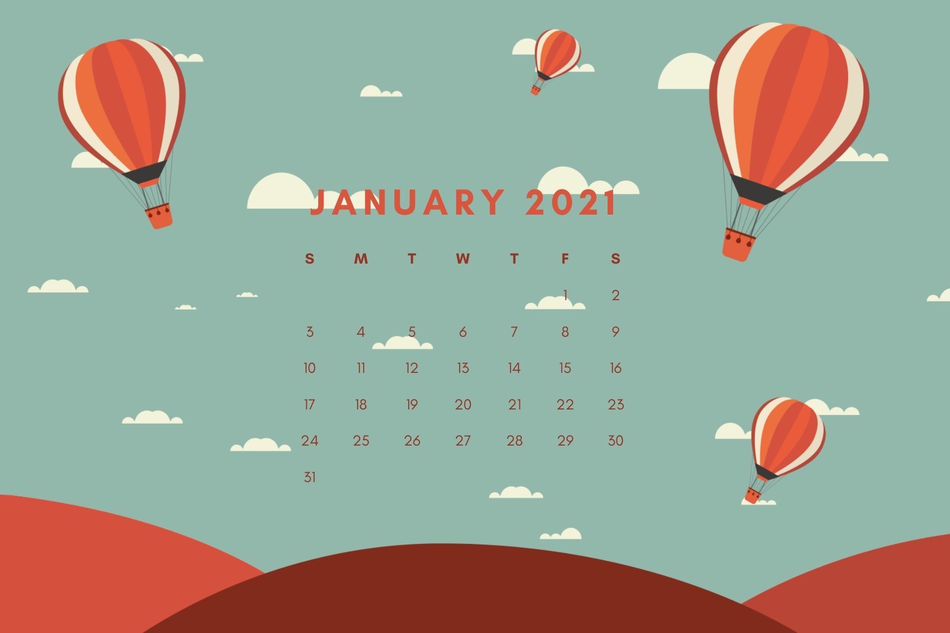 January Calendar HD Wallpaper