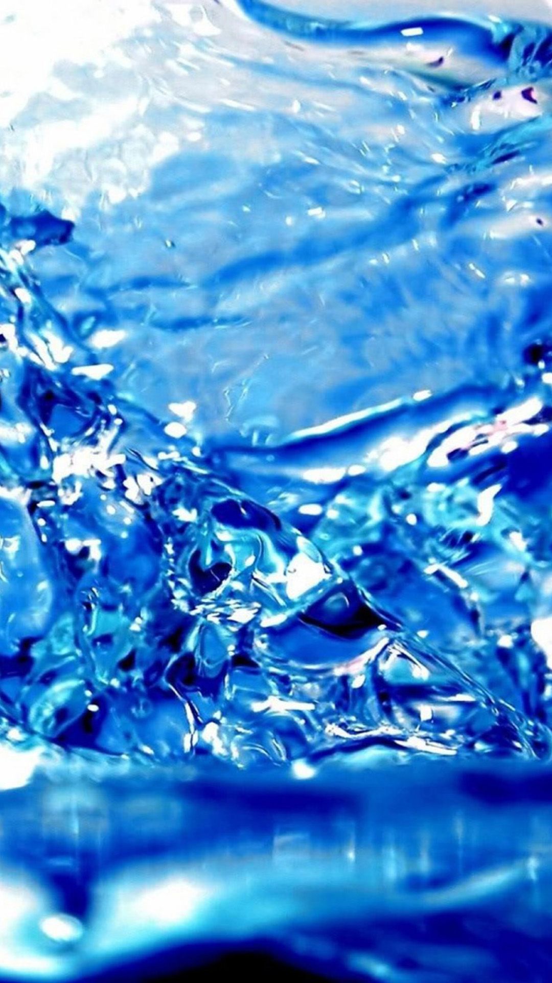 Blue Water Splash Background iPhone Plus Wallpaper