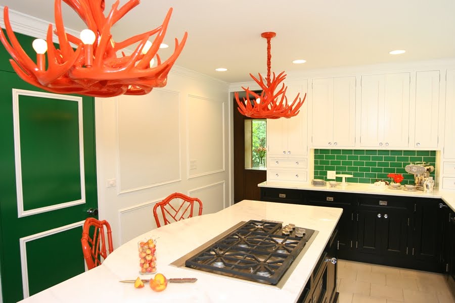 Civility Design Orange Chandeliers And Chinese Chippendale