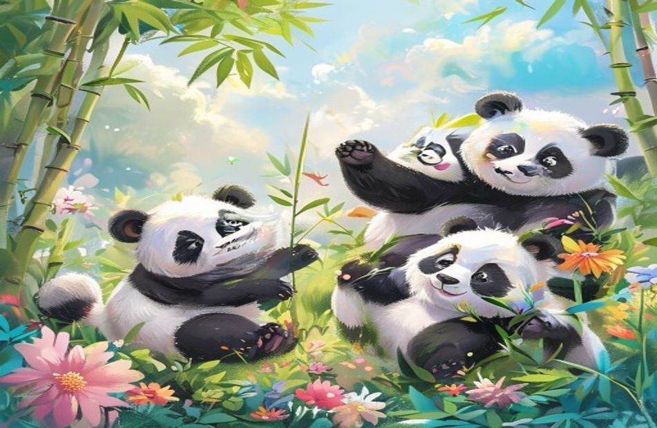 Cute Panda Background