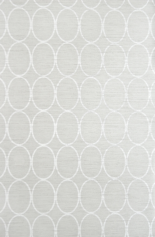  Wallpaper Light Grey wallpaper with geometric oval design in White