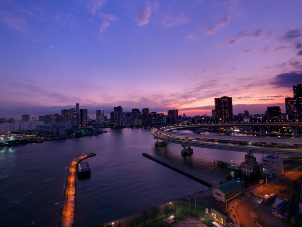 Japansunset sunset japan cityscapes bridges 2048x1536 wallpaper