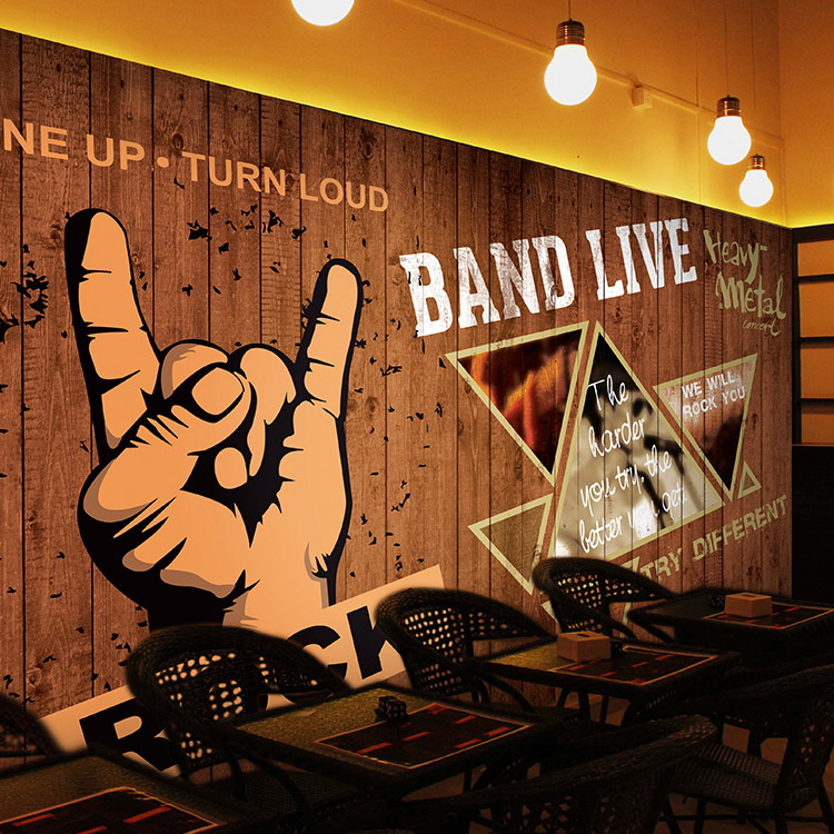 Music Rock Cafe Grain 3d Wallpaper Dance Studio Ktv
