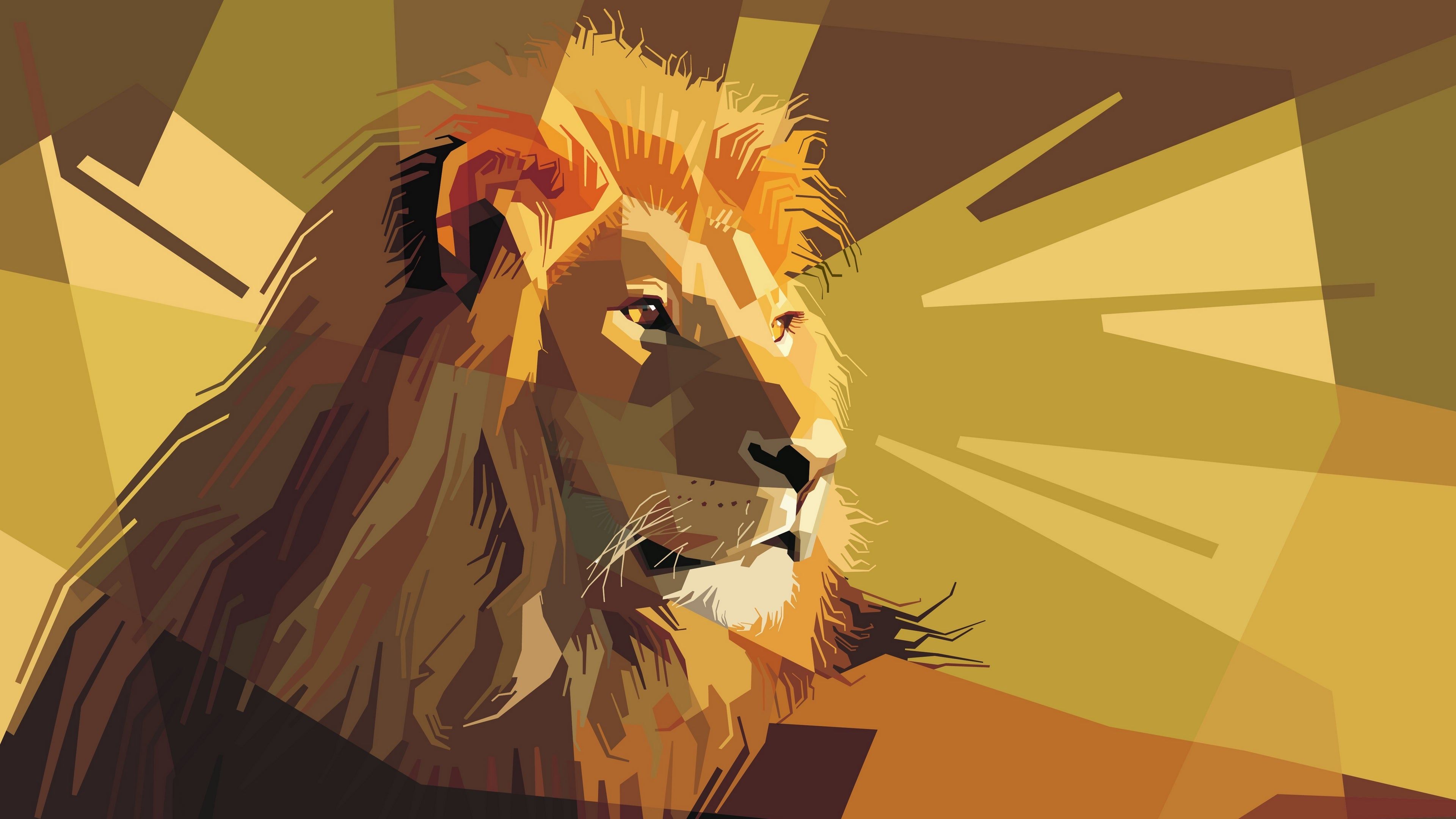 Lion Art Vector 4k Wallpaper Papel De Parede Arte P Steres