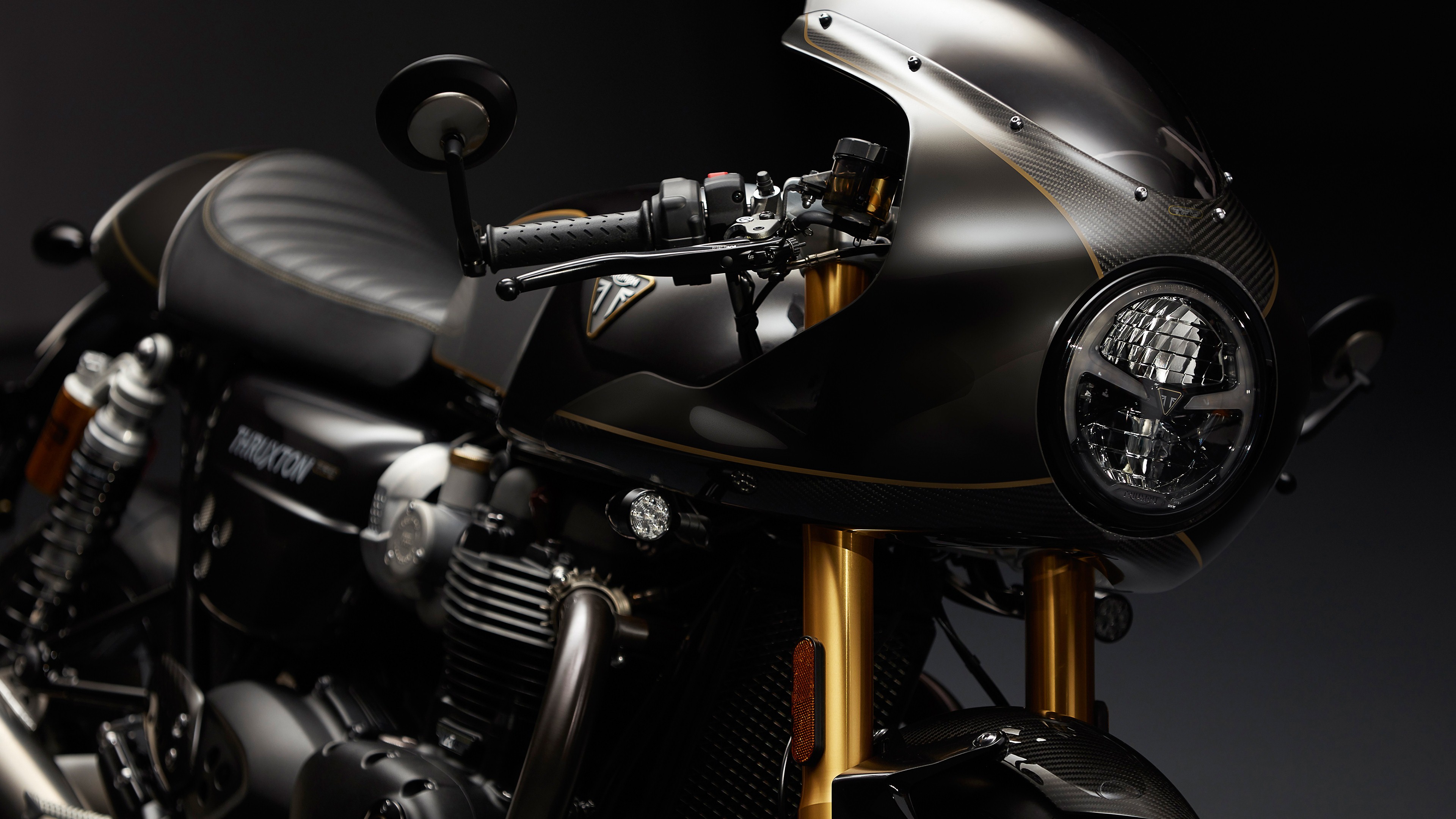 4k Wallpaper Of Triumph Thruxton Tfc Motorcycle