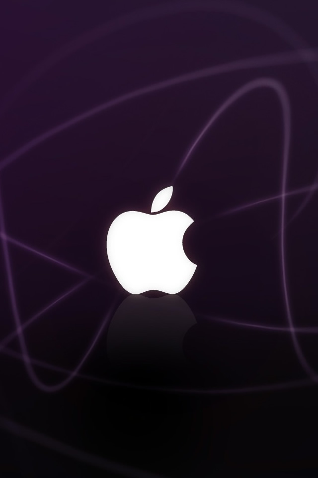 Apple Logo Purple Waves iPhone 4s Wallpaper Download iPhone