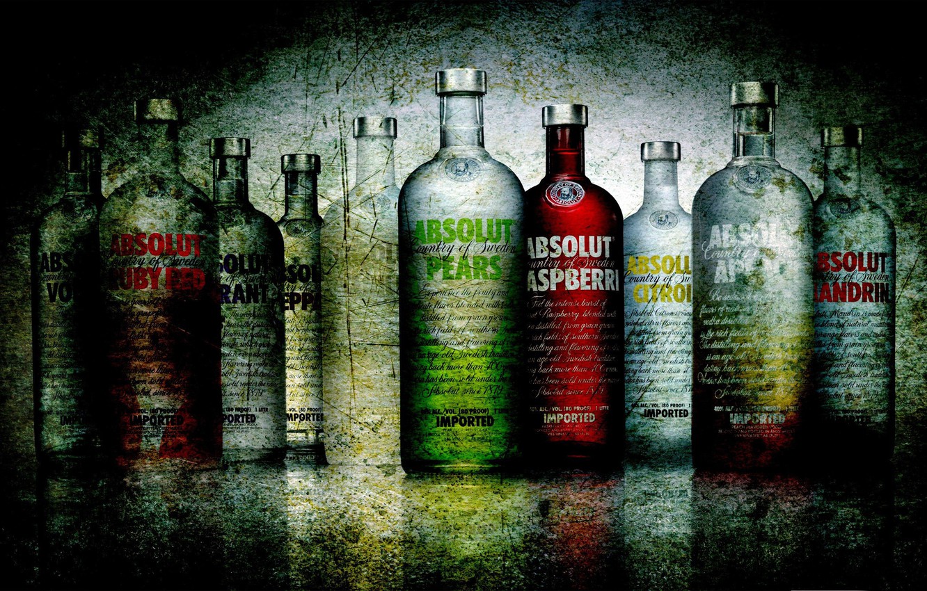 Wallpaper Glass Bottle Liquid Brand Vodka Alcohol Absolut