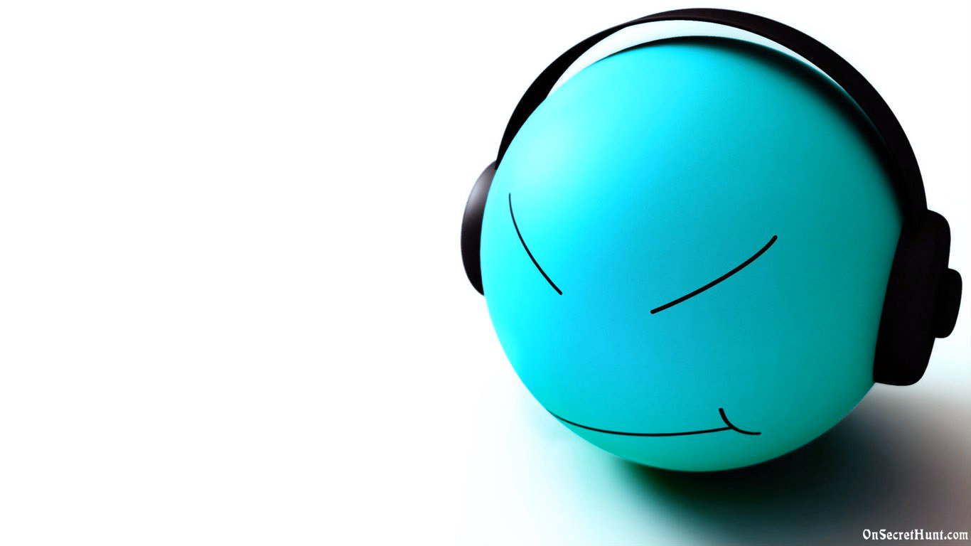 Smiley Listen Music Wallpaper