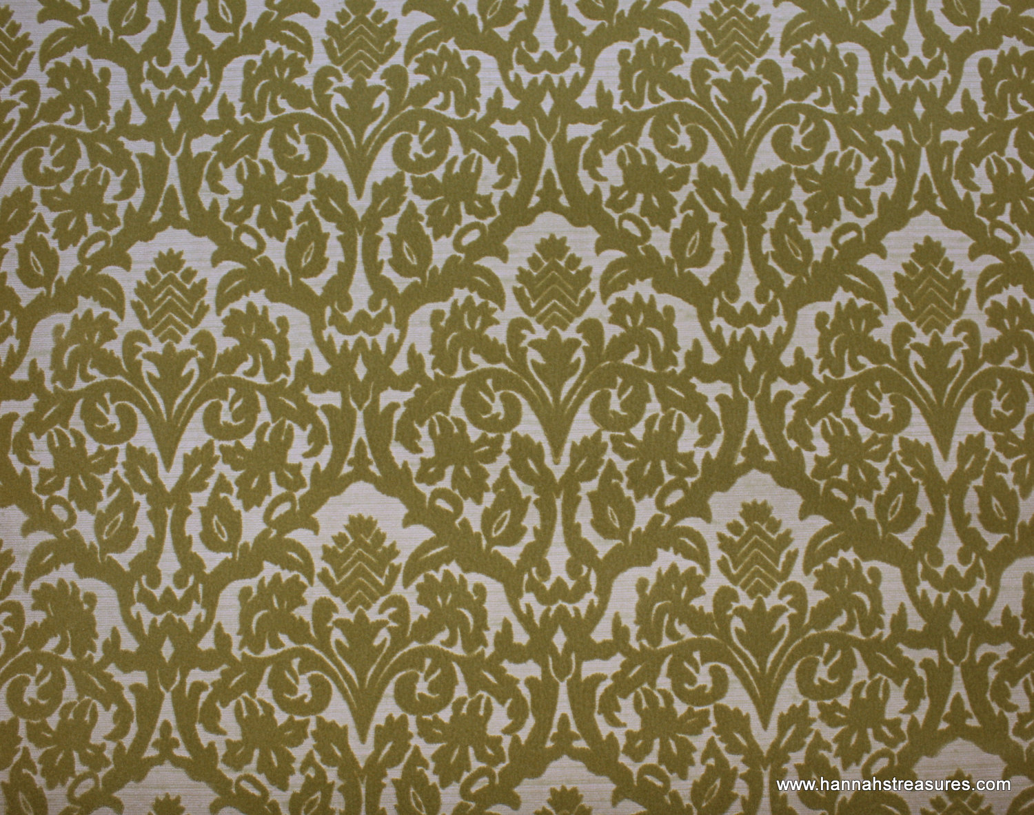 S Vintage Wallpaper Flocked Olive Green By Retrowallpaper