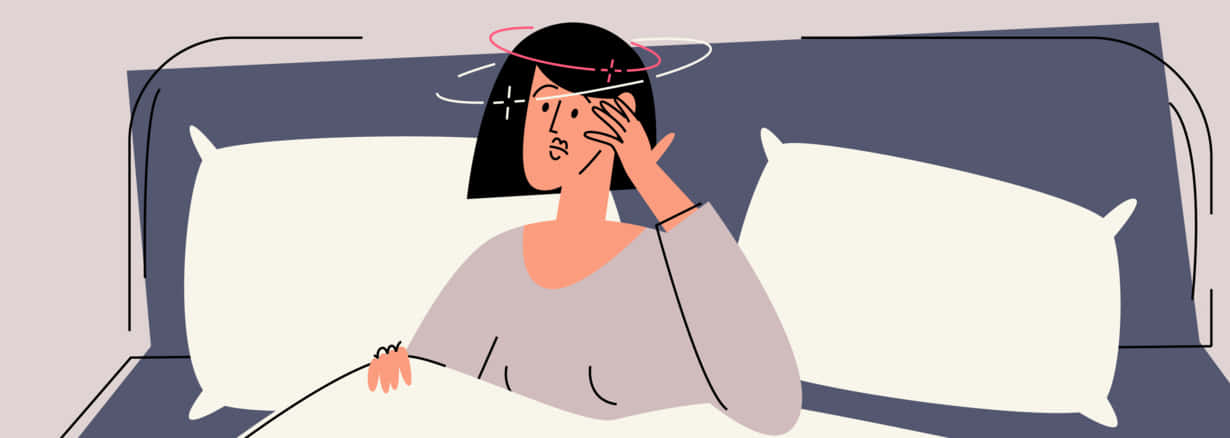 Giddy In Bed Illustration Wallpaper