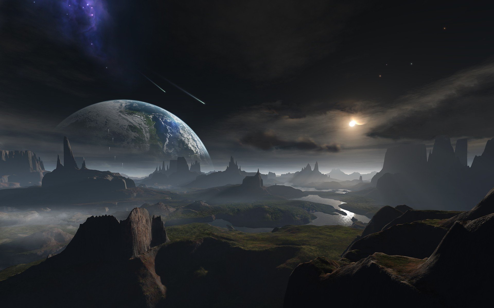 Space Plas Earth Fantasy Art Science Fiction Wallpaper Background
