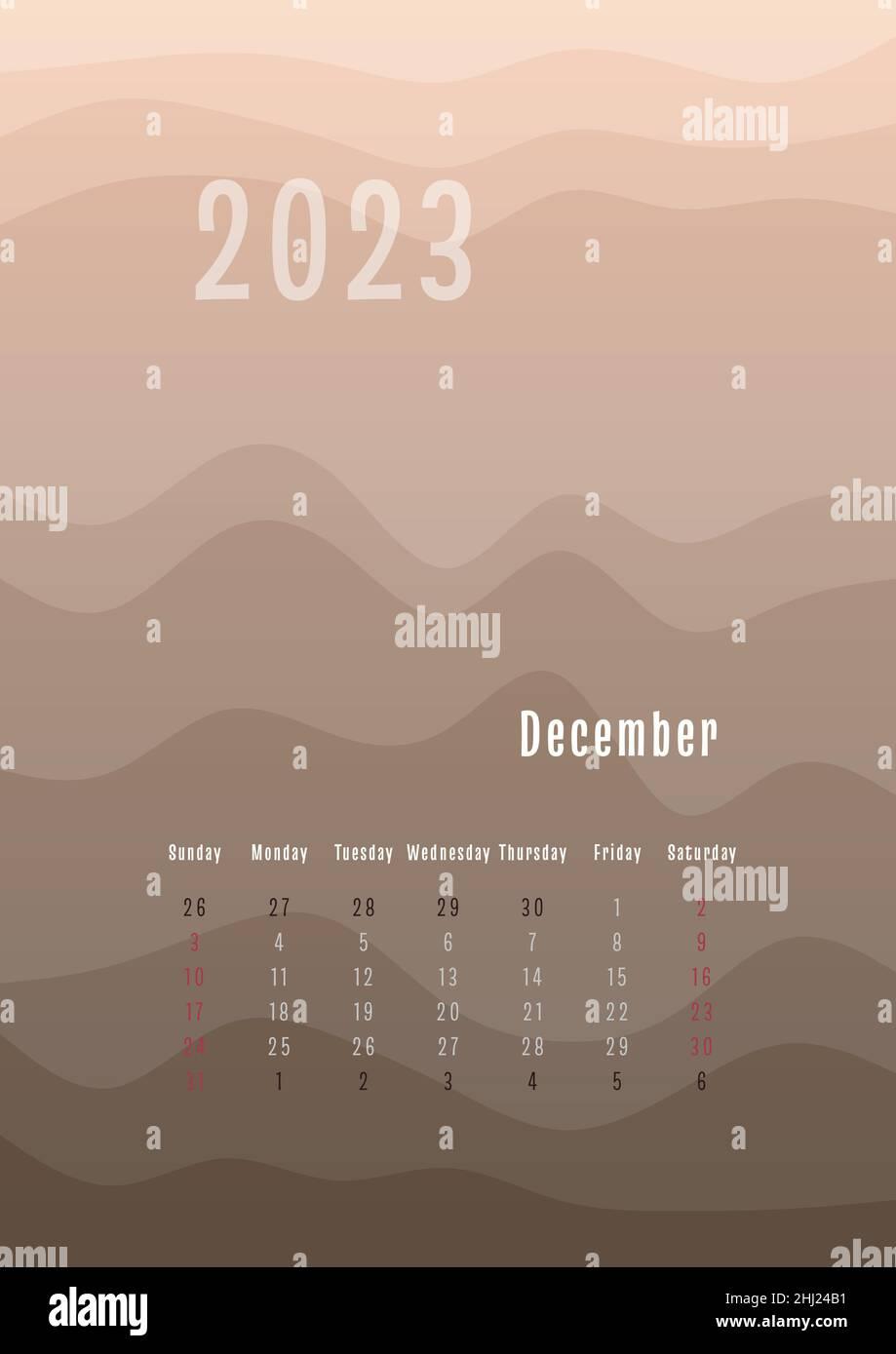  december vertical calendar every month separately monthly