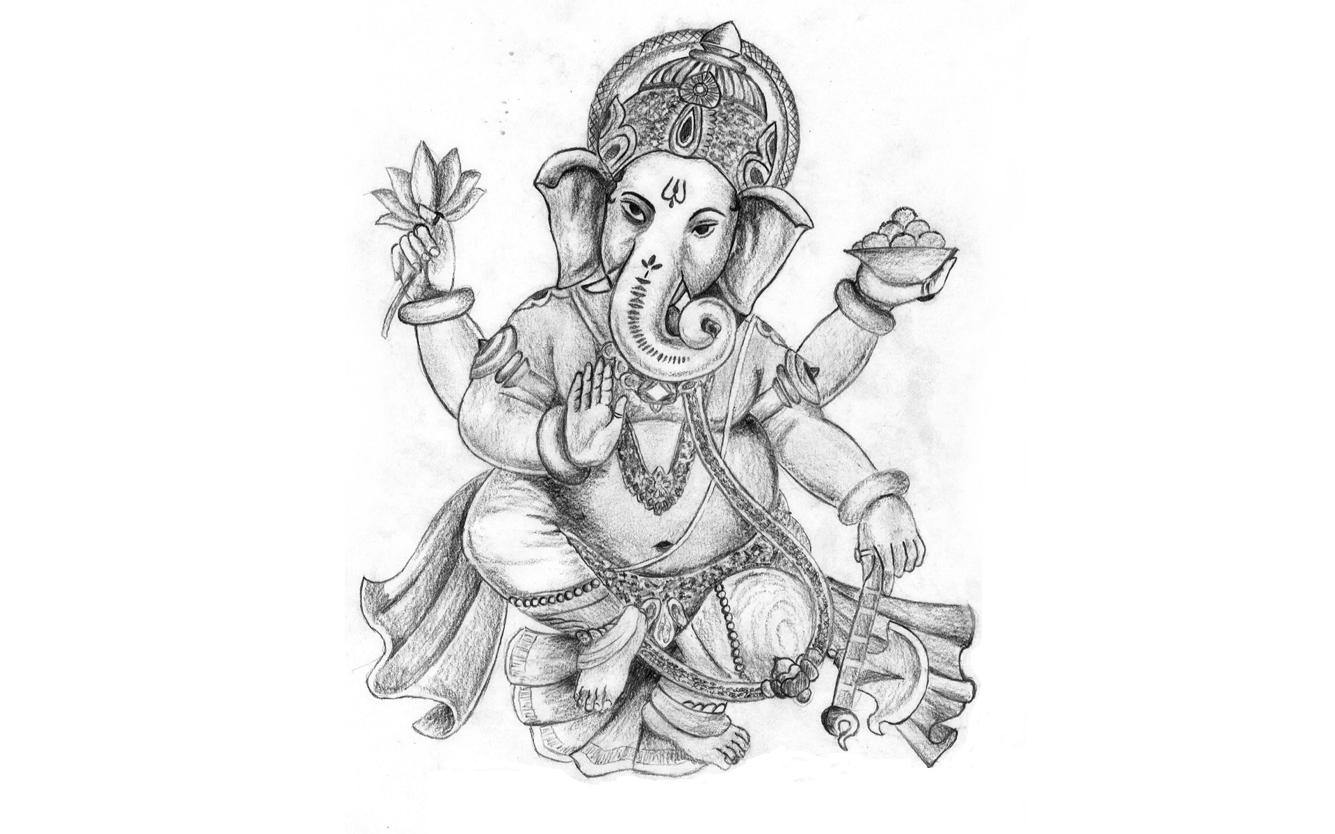 Pics Photos Drawing Of Ganesh HD Wallpaper