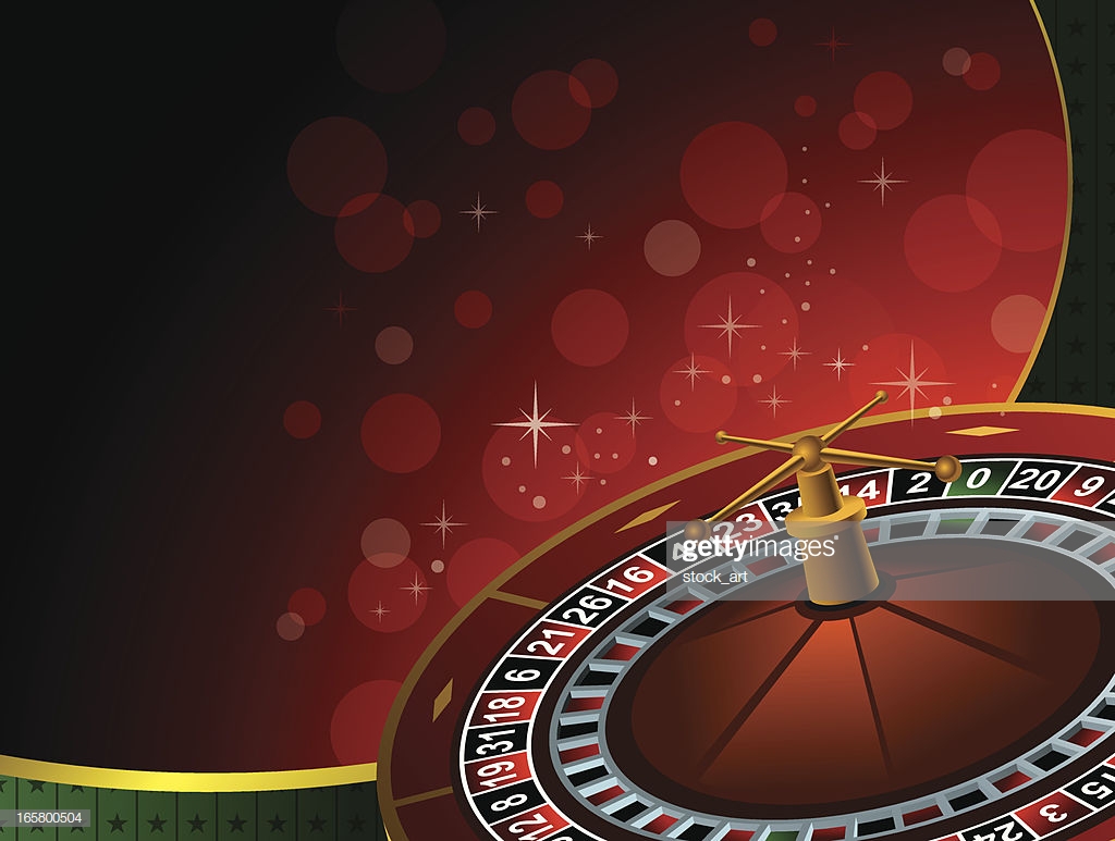 Casino Background With 3d Roulette Wheel High Res Vector Graphic