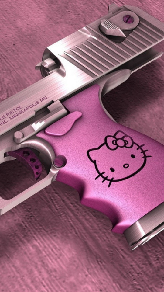 Hello Kitty Desert Eagle Gun Wallpaper iPhone