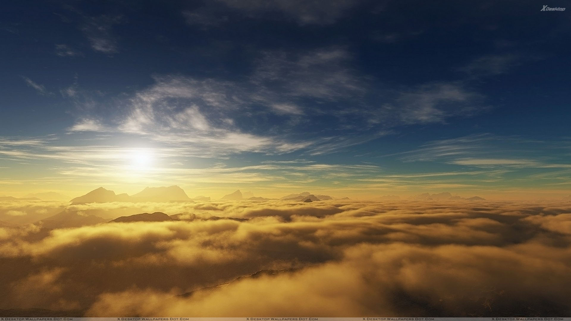 In Morning Sun Rise And Clouds Closeup Wallpaper
