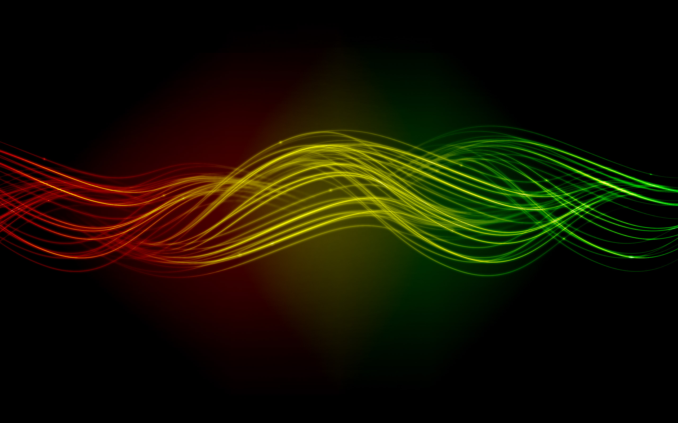 green abstract red multicolor yellow waves digital art