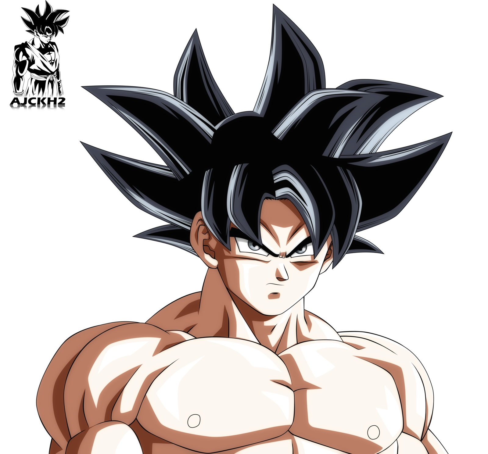 Goku Ultra Instinct Shirtless by ajckh2 1600x1489