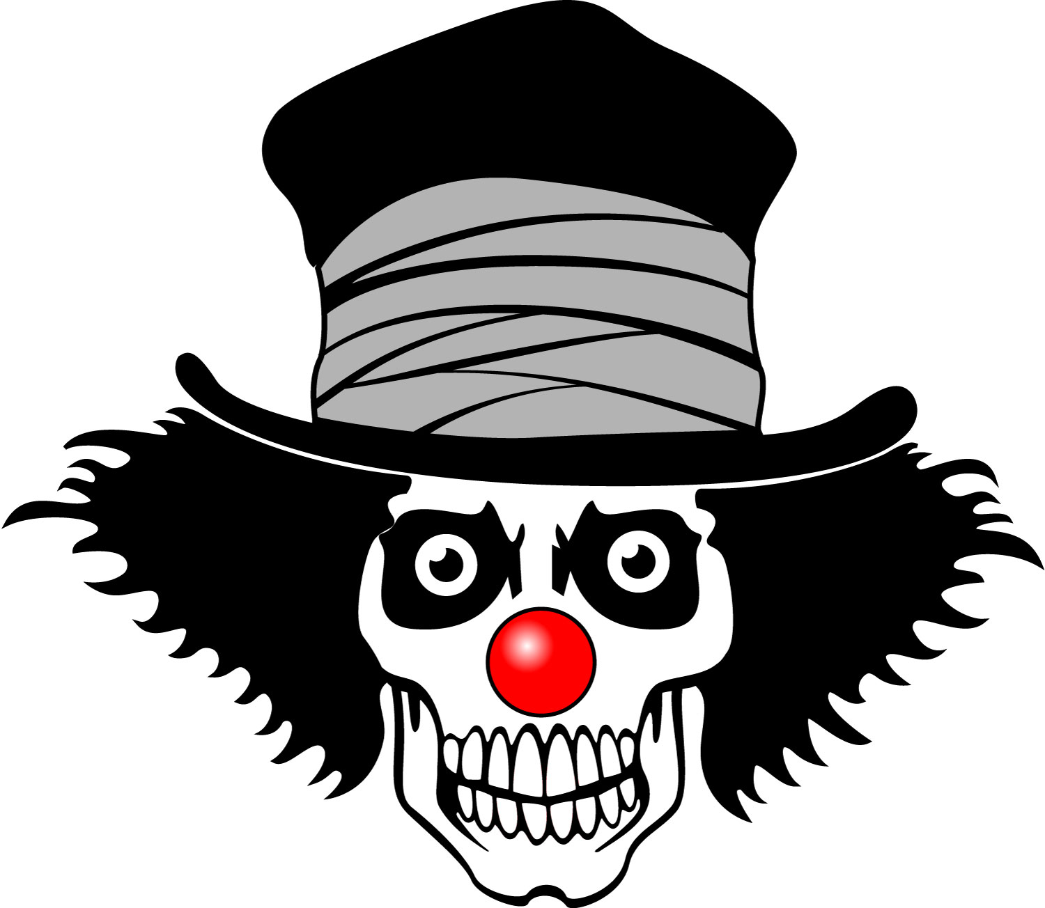 Clown Skull With Hat Vector