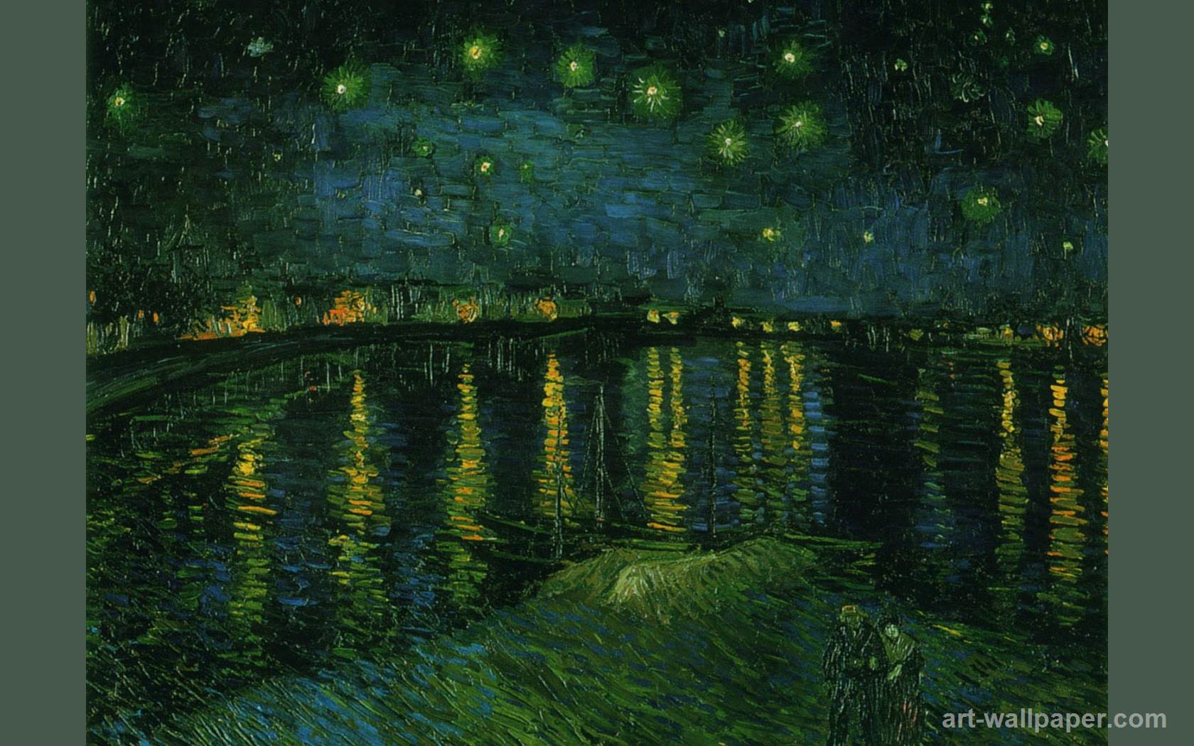 Starry Night Over The Rhone At Arles Van Gogh Vincent Wallpaper
