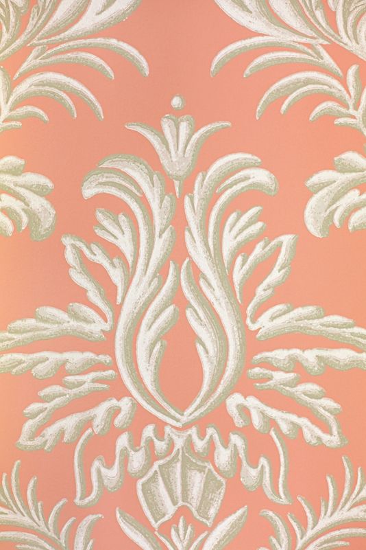 Ardwell Wallpaper A Damask Resembling Plasterwork On Contrasting
