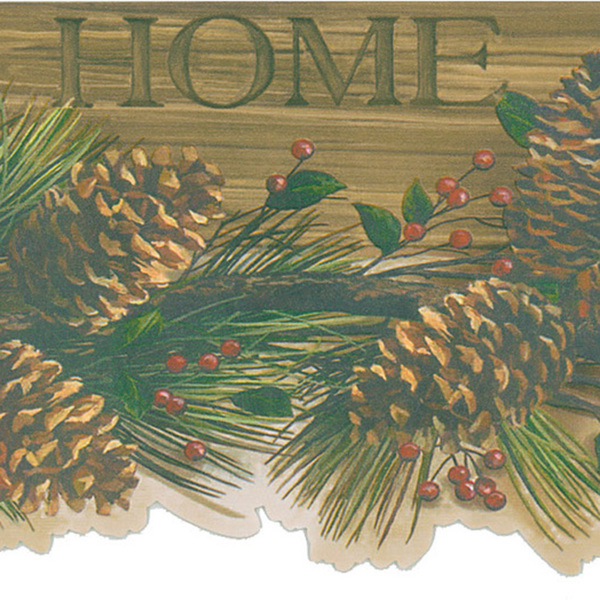  441 Pinecone Wallpaper Border WallpaperSafari