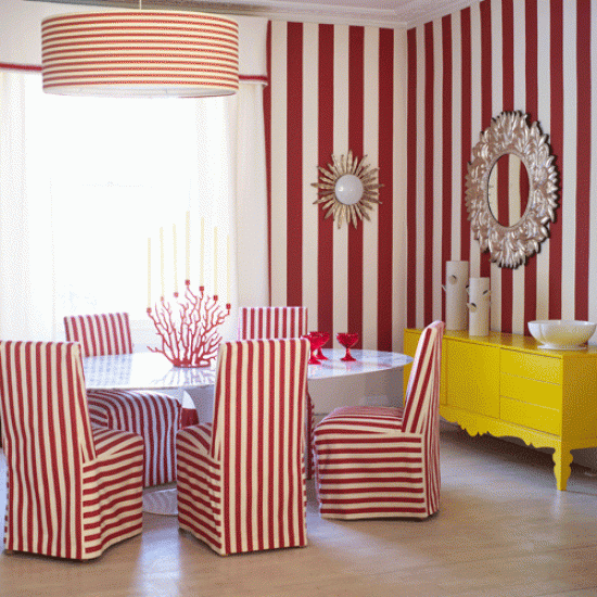 Striped Dining Room Wallpaper Ideas