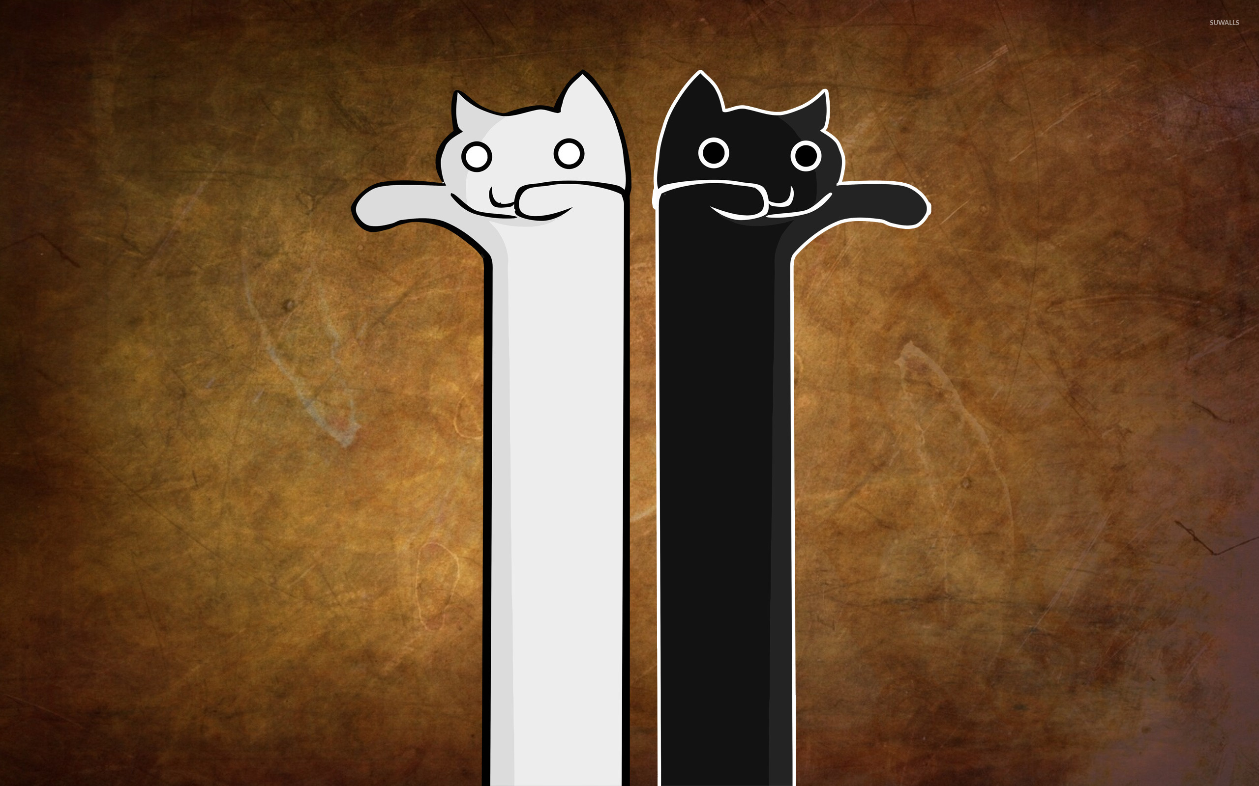 White and black longcats wallpaper Meme wallpapers 9571 2560x1600. 