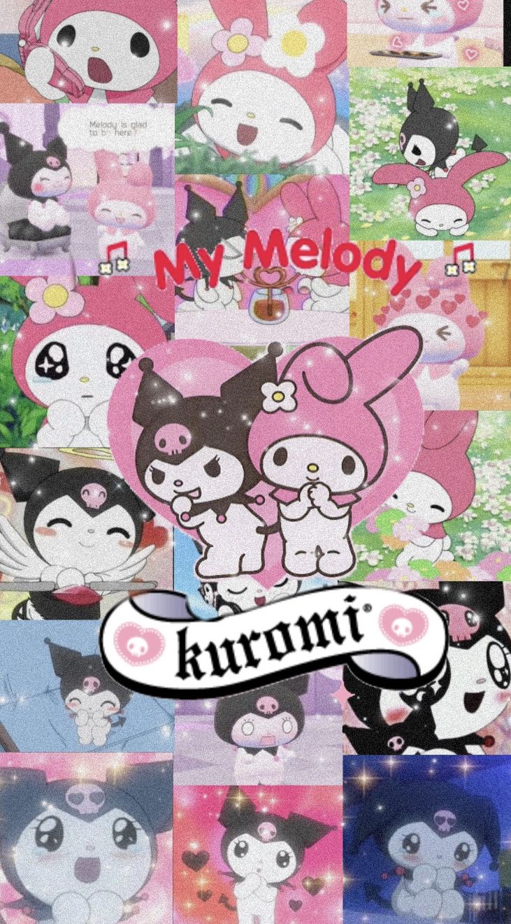 Kuromi and my melody lock screen My melody wallpaper Hello