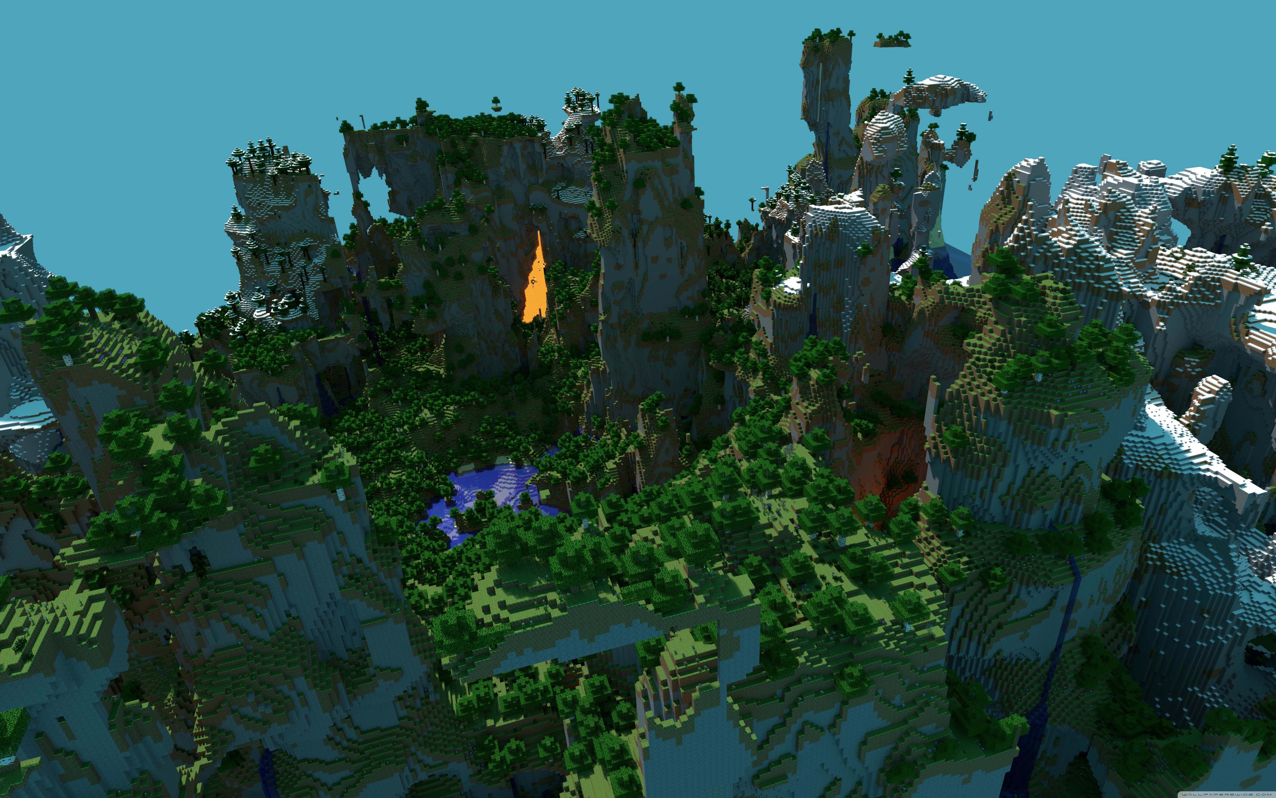 Minecraft Landscape 4k HD Desktop Wallpaper For Wide Ultra
