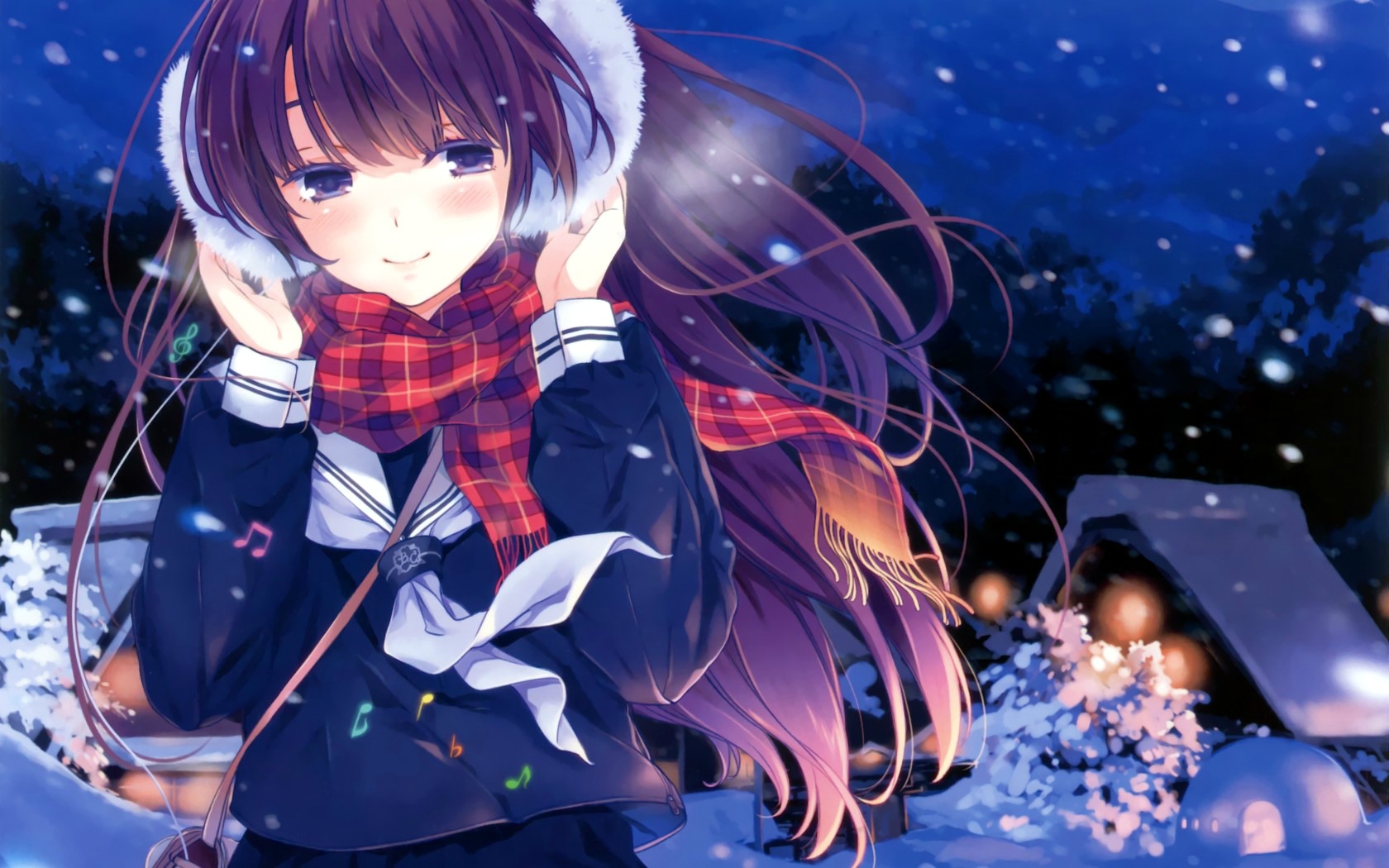 Anime Snow Wallpaper Winter Girl In