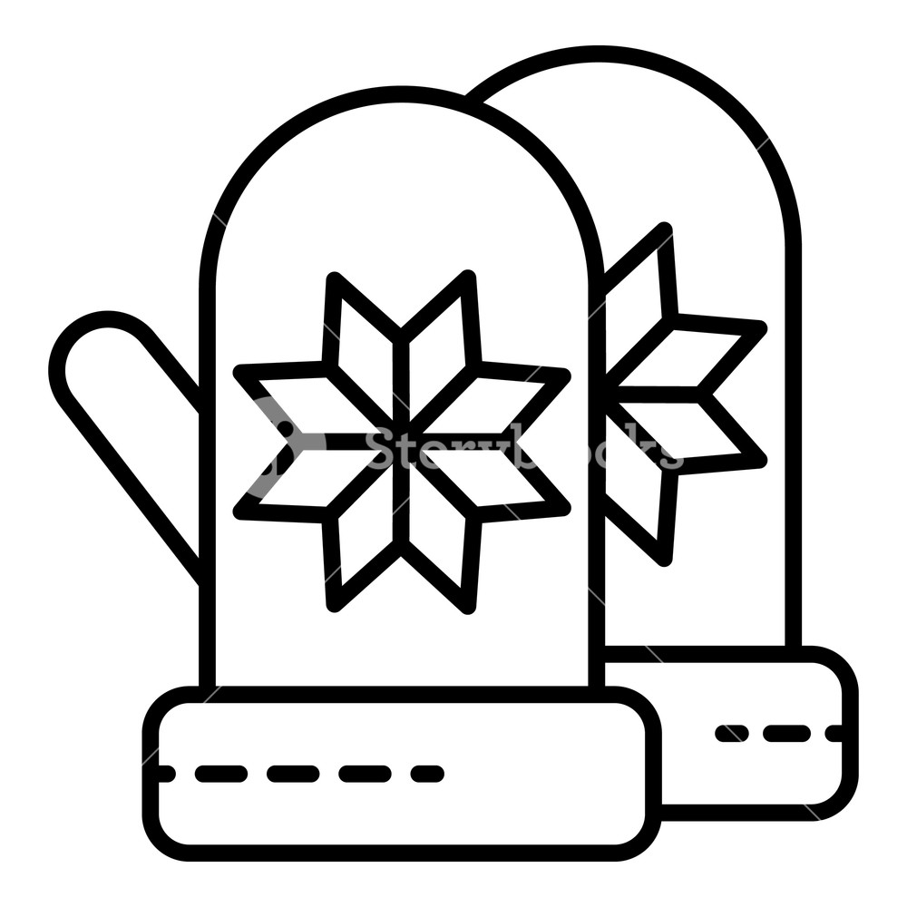 Winter Gloves Icon Outline Vector For Web