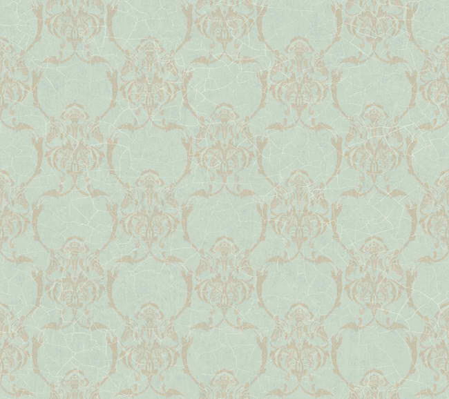 Blue White Damask Ogee Wallpaper Traditional