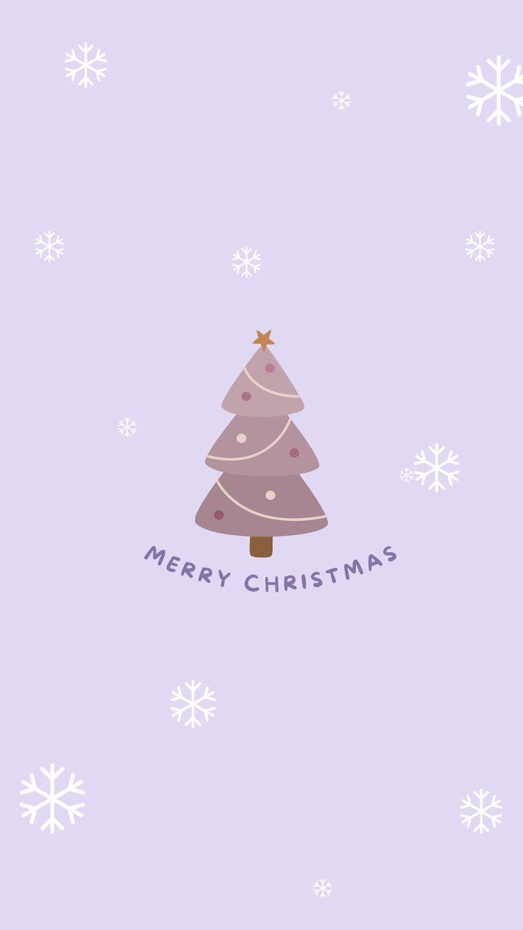 Cute Purple Christmas Wallpaper For Winter iPhone