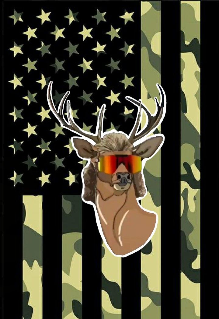 Bass  Deer Mullet  Original Flag BG  Deer wallpaper American flag  wallpaper Funny wallpaper