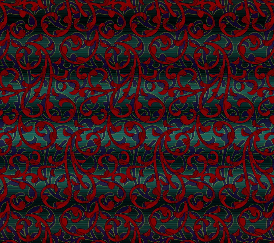 Red Plants Pattern Android HD Wallpaper