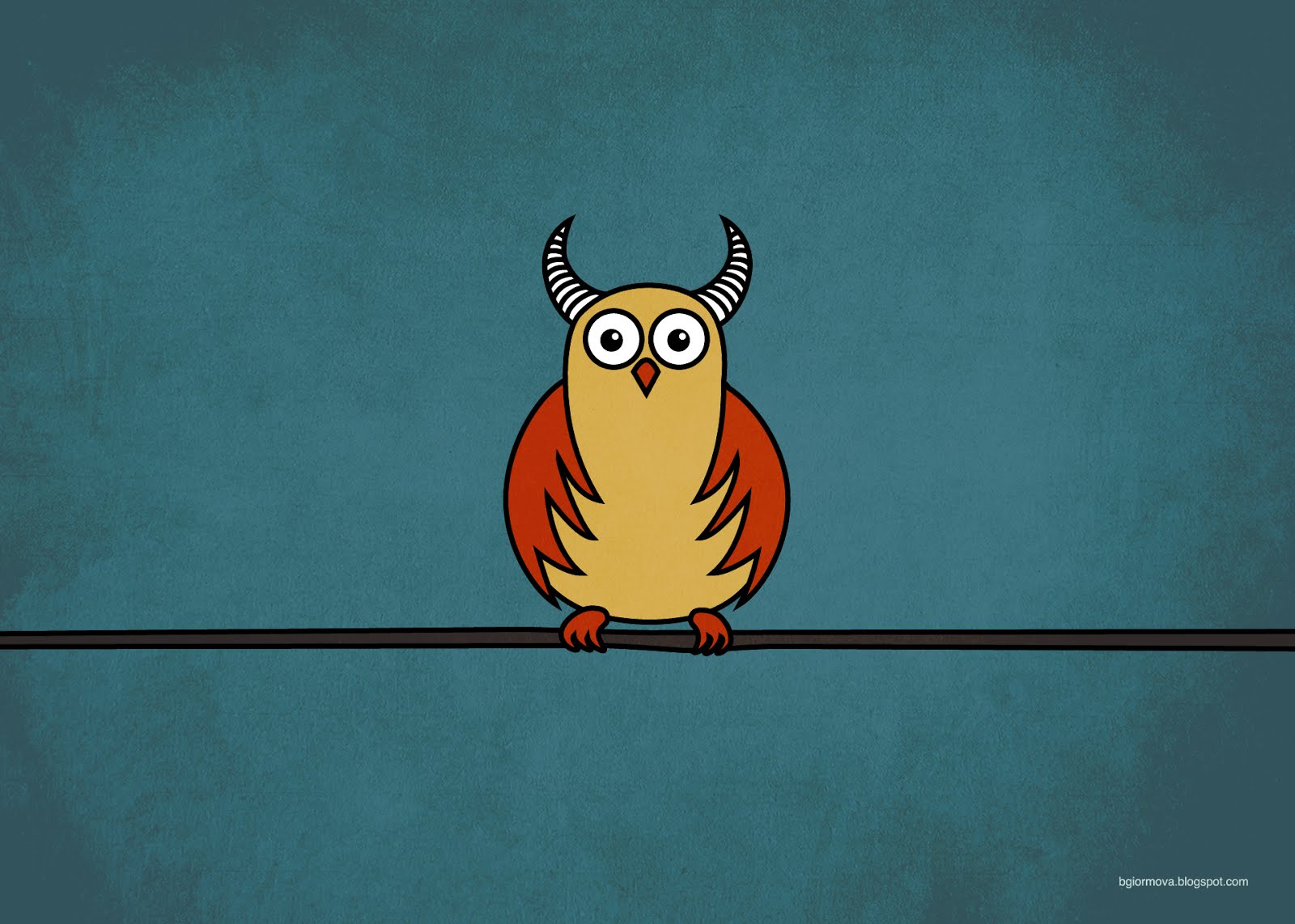 My Grinning Mind Funny Cartoon Horned Owl