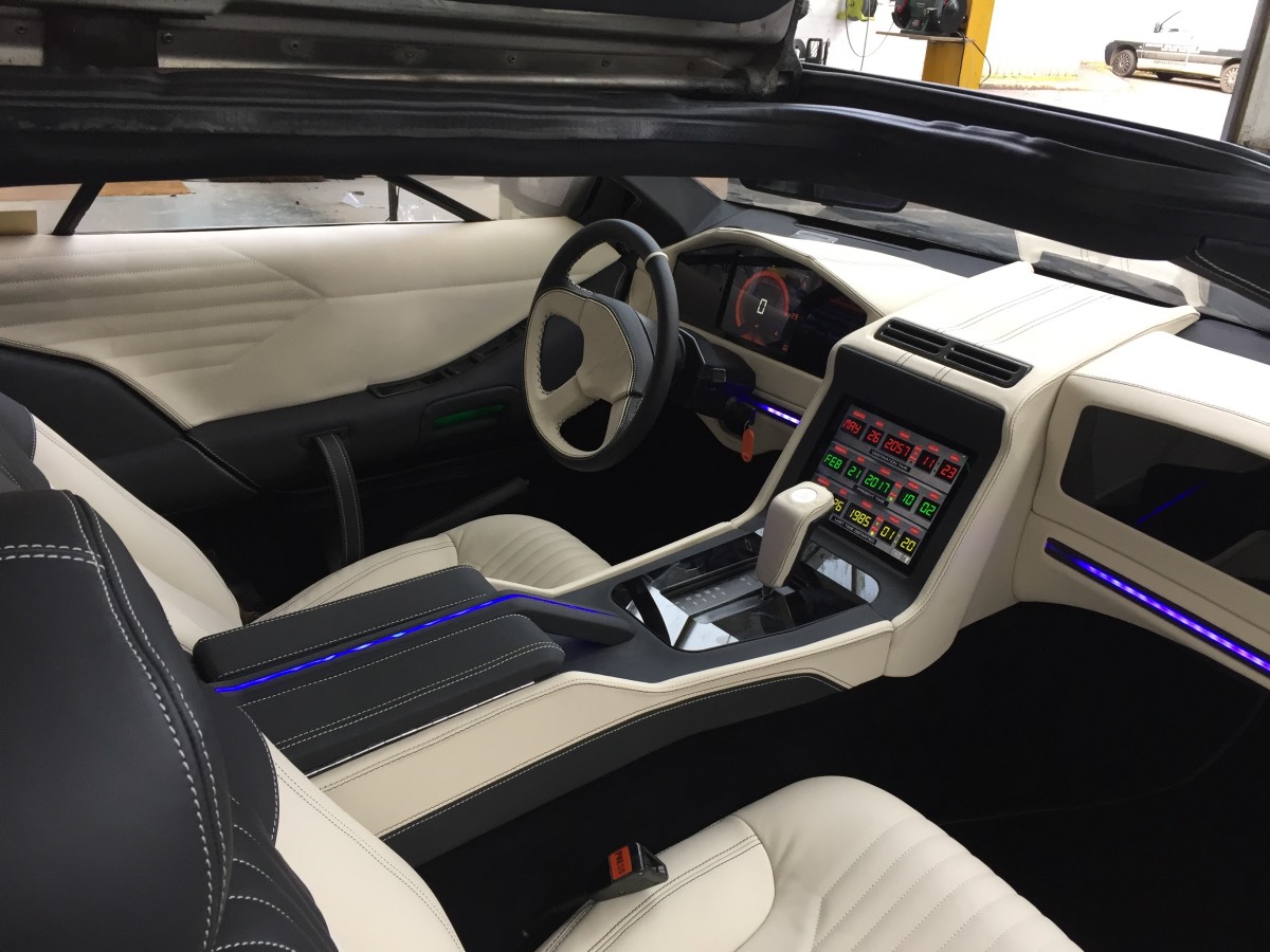 Delorean Custom Leather Interior Transformation iPad Install Wallpaper