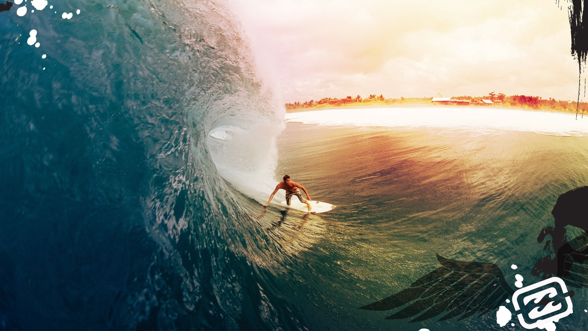 Surfer Surfing 1080p Full HD Desktop Background Wallpaper