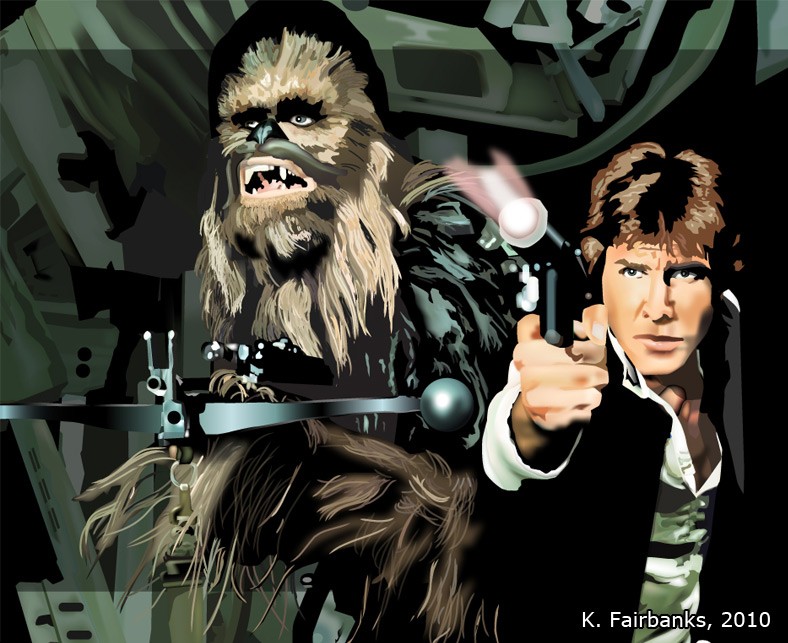 Chewbacca With Han Solo By K Fairbanks Digital Artist