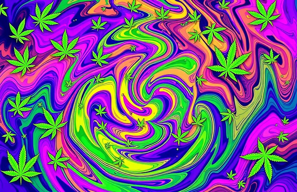 Psychedelic Weed Wallpaper