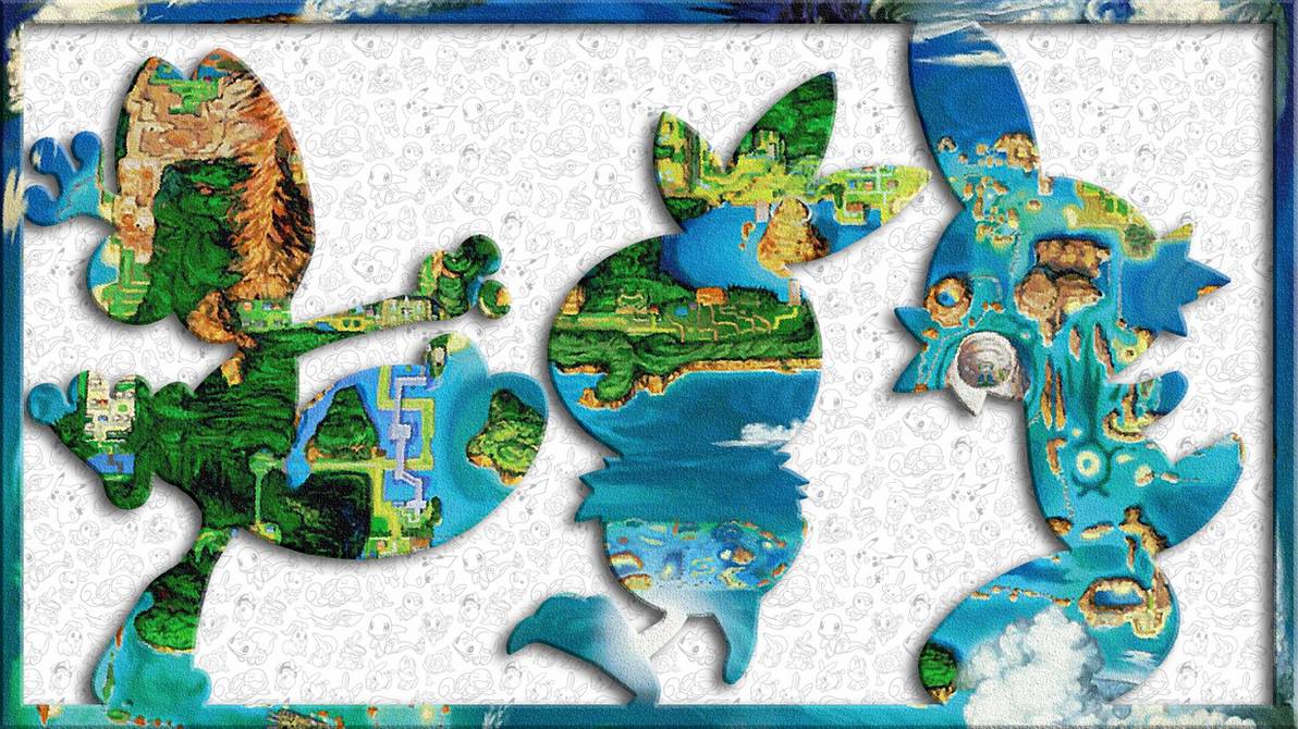 Pokemon20 Wallpaper Hoenn S Starters By Jiphi