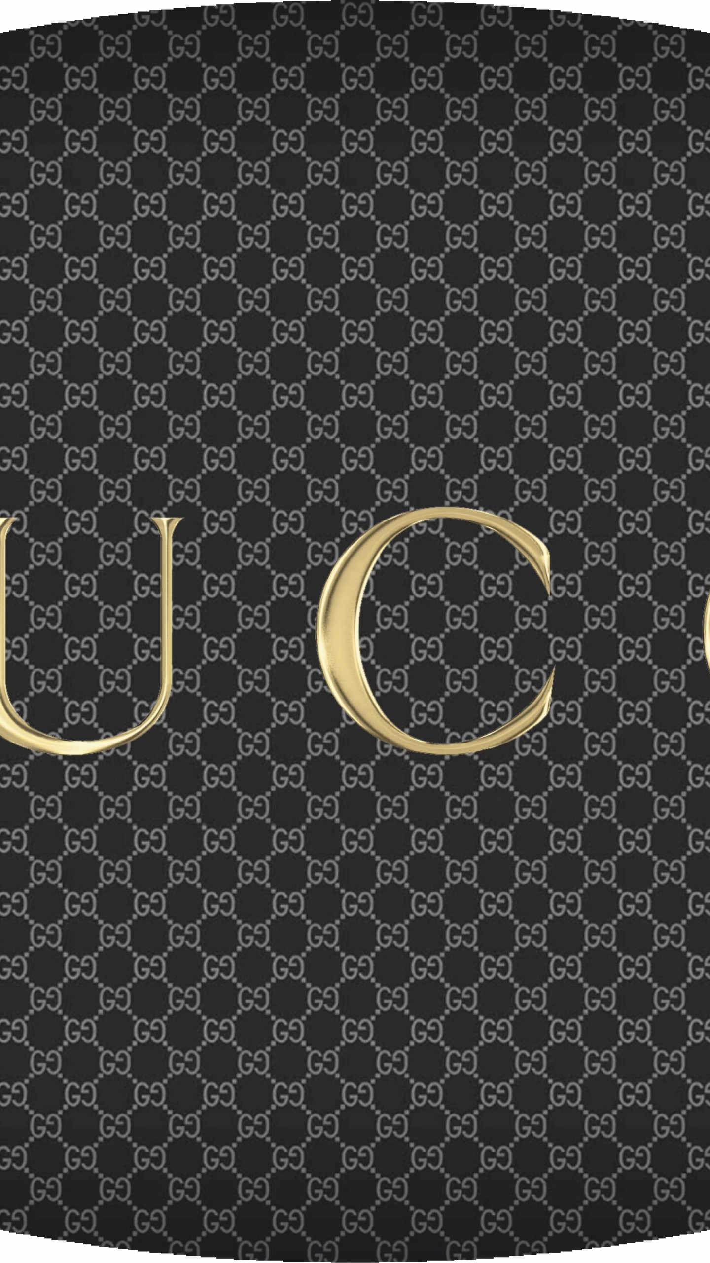 Gucci Monogram Wallpaper: Classic interlocking G pattern on a black background