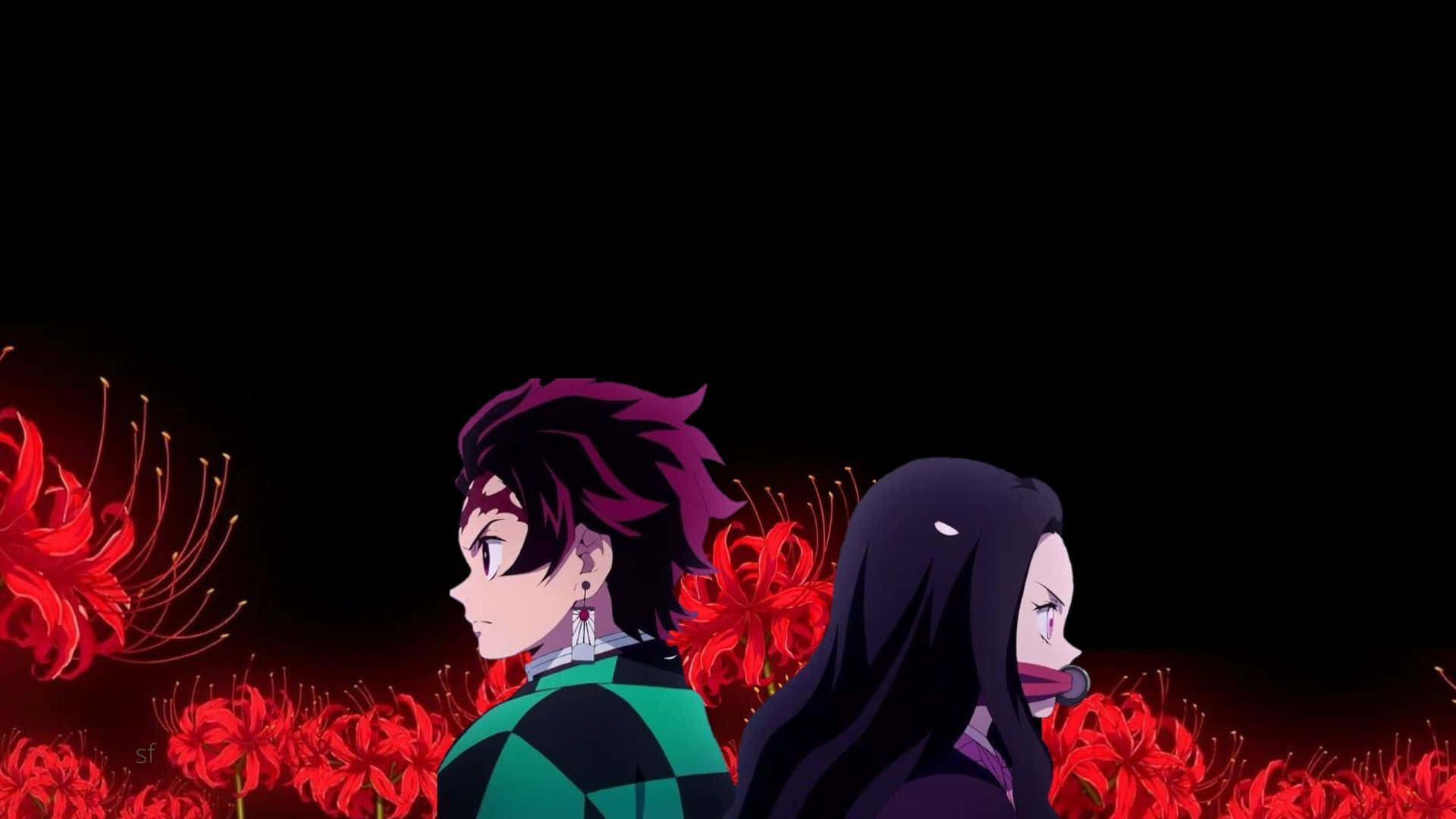Red Aesthetic Anime Themed Laptop Wallpaper