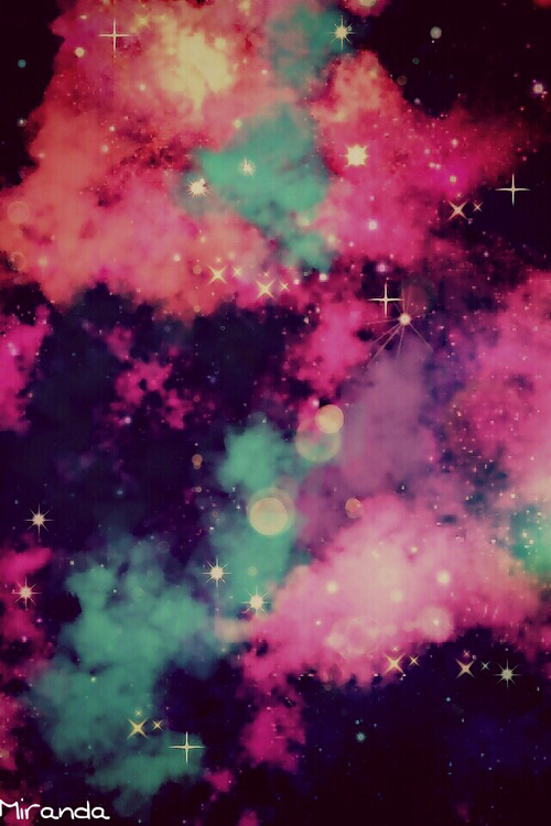 Galaxy Hipster Love Pink Stars Universe Wallpaper